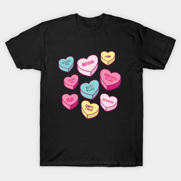 BDSM Candy Hearts T-Shirt by Hixon House